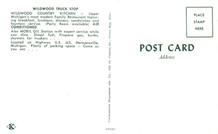 Wildwood Country Kitchen - Old Postcard